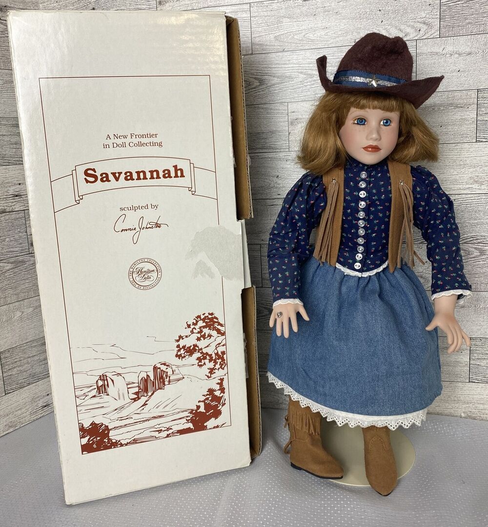 1993 Savannah Cowgirl Doll 16” Connie Johnson The Hamilton Collection Vintage